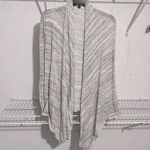 LAST CALL! Marled-striped grey cardigan